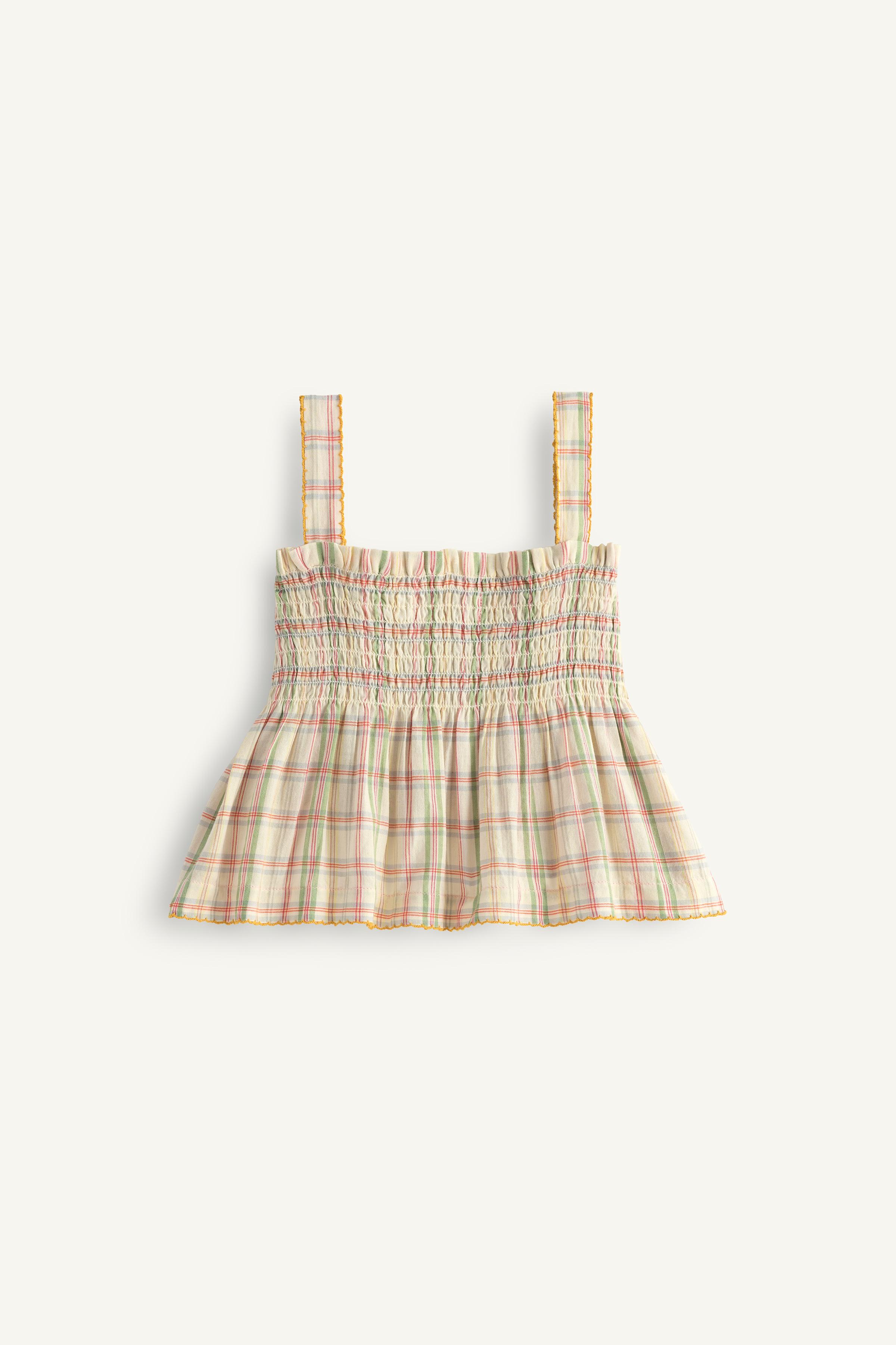 LIMITED EDITION PLAID EMBROIDERED FLORAL TOP